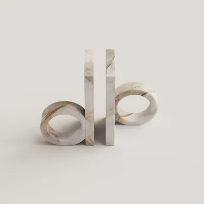 Design objects - Ring Mini - Set of 2 Calacatta Macchia Vecchia  Marble Bookends - PISTORE MARMI