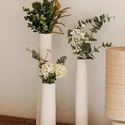 Vases - SORRENTE - Sandy white earthenware vase – L - Ø11.5 H60 cm - MASAME