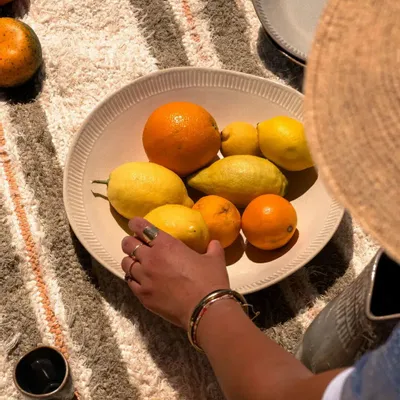 Platter and bowls - GAUDINA - Large stoneware serving dish – Dune - MASAME