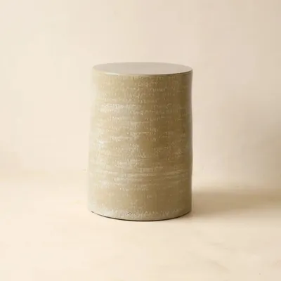 Tables de nuit - ROUCAS - Table d'Appoint Céramique – M - Ø34 H46 cm – Lin - MASAME