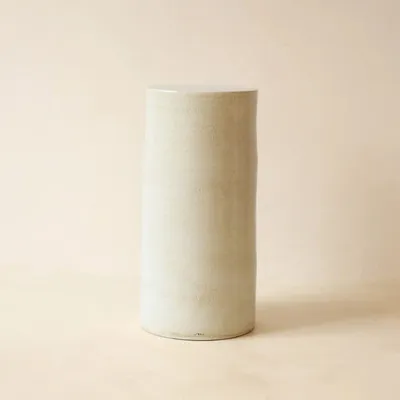 Tables de nuit - ROUCAS - Table d'Appoint Céramique – L - Ø33 H68 cm – Calcaire - MASAME