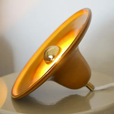 Wall lamps - Gigaro M - Glazed ceramic portable lamp Ø23 – Miel - MASAME