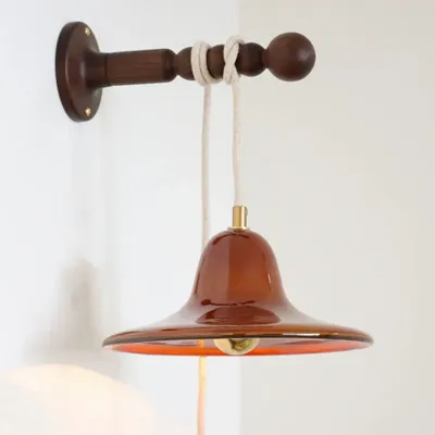 Wall lamps - Gigaro M - Glazed ceramic portable lamp Ø23 – Terre Brulée - MASAME