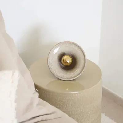 Wall lamps - Gigaro S - Glazed ceramic portable lamp Ø16 – Sable - MASAME