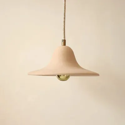 Hanging lights - Gigaro M - Raw ceramic pendant light Ø23 cm – Terracotta - MASAME