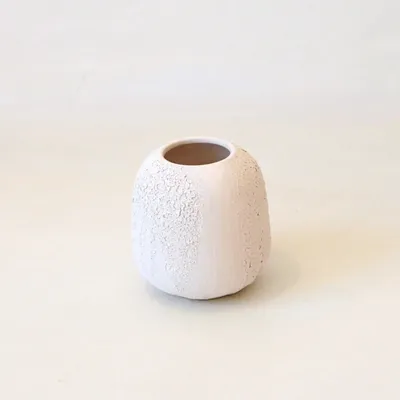 Vases - NAPOLI - Vase Faïence Blanc – S - Ø13.5 H15 cm - MASAME