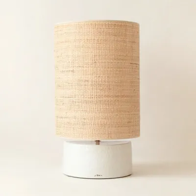 Table lamps - SORMIOU M - Ceramic table lamp Calcaire H54 cm – raffia shade - MASAME
