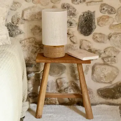 Table lamps - SORMIOU S - Ceramic table lamp Ambre H38 cm – raffia shade - MASAME