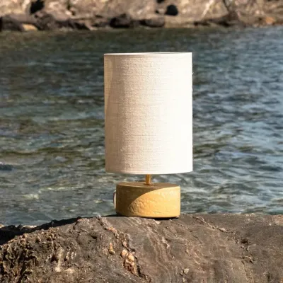Table lamps - SORMIOU S - Ceramic table lamp Safran H38 cm – jute shade - MASAME