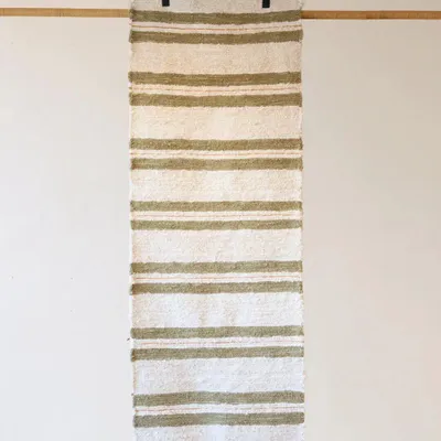 Tapis - TETOUAN - Tapis rayé 100% coton Chanvre et melon – 70×200 - MASAME