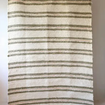 Tapis - TETOUAN - Tapis rayé 100% coton Chanvre et melon – 200×300 - MASAME