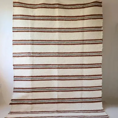 Tapis - TETOUAN - Tapis rayé 100% coton écru et noir Sienne – 150×200 - MASAME