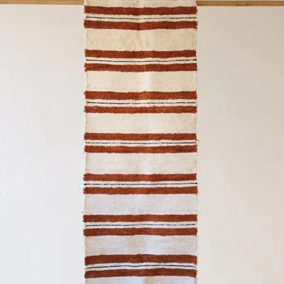 Rugs - TETOUAN - Striped 100% cotton rug Sienne and Noir – 70×200 - MASAME