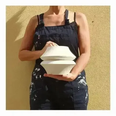 Sculptures, statuettes et miniatures - Vase sculptural et géométrique en porcelaine blanche - Palindrome A2L - CALLIGRAMME