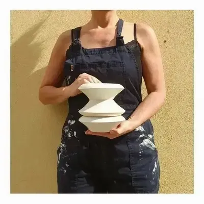 Sculptures, statuettes et miniatures - Vase sculptural et géométrique en porcelaine blanche - Palindrome A3S - CALLIGRAMME