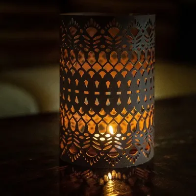 Bougeoirs et photophores  - Lampe porte-bougie Fiammetta - PUGLIA CORTEN LOVE
