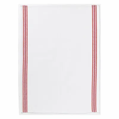 Dish towels - Checkerboard Stripe Tea Towel Rouge 50 X 70 - MAISON VIVARAISE - SDE VIVARAISE WINKLER