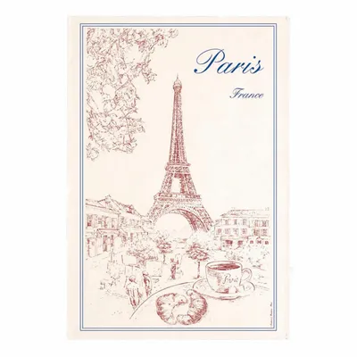 Torchons - Torchon Tour Eiffel Ecru 72 X 48 - MAISON VIVARAISE - SDE VIVARAISE WINKLER
