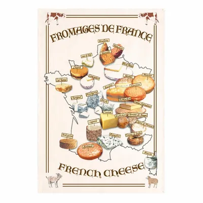 Dish towels - Tea Towel Carte Fromages Écru 72 X 48 - MAISON VIVARAISE - SDE VIVARAISE WINKLER