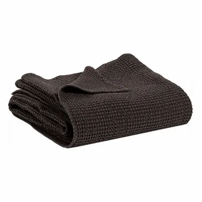 Linge de lit - Jeté de lit Maïa carbone 180 x 260 - MAISON VIVARAISE - SDE VIVARAISE WINKLER
