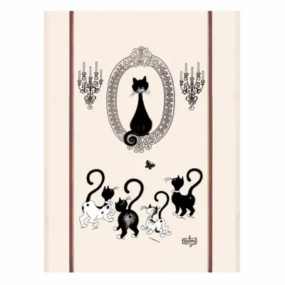 Dish towels - Kitchen Towel Print Portrait Dubout Ecru 60 X 80 - MAISON VIVARAISE - SDE VIVARAISE WINKLER