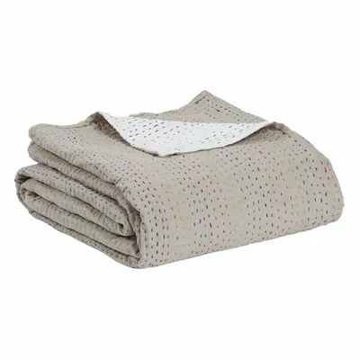Bed linens - Gastounet Bed Throw Multico 260 X 260 - MAISON VIVARAISE - SDE VIVARAISE WINKLER