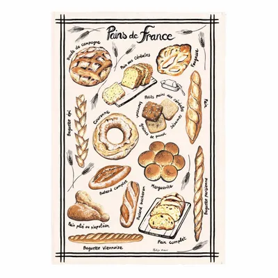Torchons - Torchon Pains de France Ecru 48 X 72 - MAISON VIVARAISE - SDE VIVARAISE WINKLER