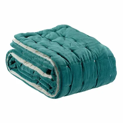Bed linens - Elise Bed Throw Vert de gris 240 X 260 - MAISON VIVARAISE - SDE VIVARAISE WINKLER