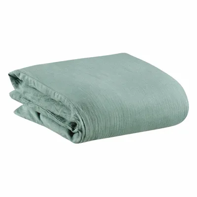 Linge de lit - Housse de couette Zeff Vert de gris 240 x 220 - MAISON VIVARAISE - SDE VIVARAISE WINKLER