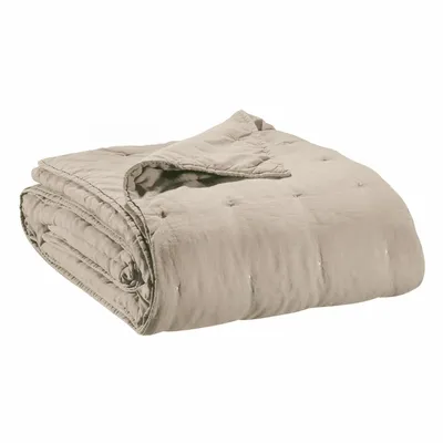 Linge de lit - Jeté de lit Zeff Naturel 240 x 260 - MAISON VIVARAISE - SDE VIVARAISE WINKLER