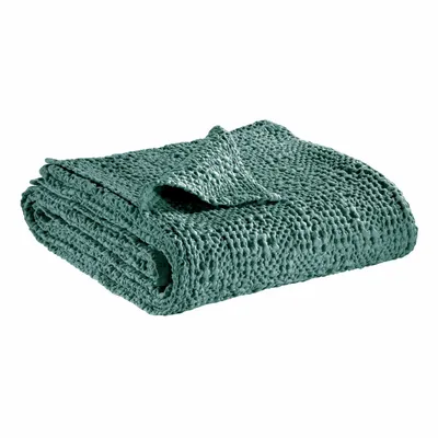 Linge de lit - Jeté Tana Vert de gris 180 x 260 - MAISON VIVARAISE - SDE VIVARAISE WINKLER