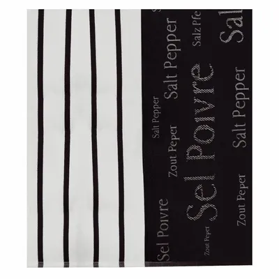 Torchons - Torchon Jacquard Sel & Poivre Noir 50 x 70 - MAISON VIVARAISE - SDE VIVARAISE WINKLER