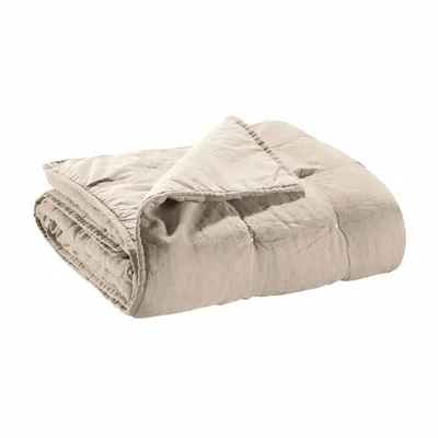 Linge de lit - Jeté de lit Zeff Naturel 180 x 260 - MAISON VIVARAISE - SDE VIVARAISE WINKLER
