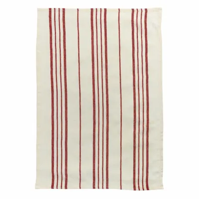 Dish towels - Striped Kitchen Towel Karma Rouge/Ecru 55 X 75 - MAISON VIVARAISE - SDE VIVARAISE WINKLER
