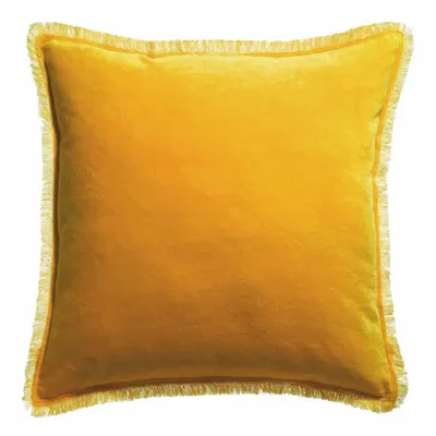 Cushions - Plain Cushion Fara Curry 45 X 45 - MAISON VIVARAISE - SDE VIVARAISE WINKLER