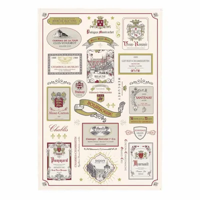Torchons - Torchon multi-étiquettes Bourgogne Ecru 48 x 72 - MAISON VIVARAISE - SDE VIVARAISE WINKLER