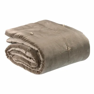 Throw blankets - Elise Knotted Dots Throw Blanket Ficelle 140 X 200 - MAISON VIVARAISE - SDE VIVARAISE WINKLER