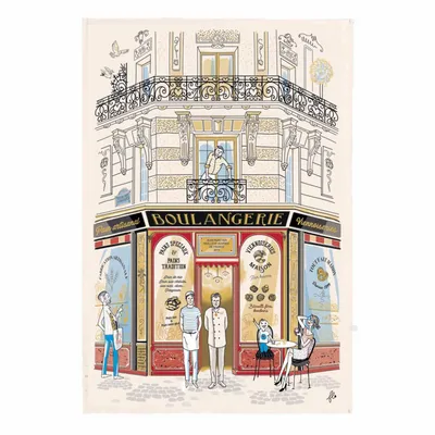 Dish towels - Kitchen Towel Facade Boulangerie Ecru 48 X 72 - MAISON VIVARAISE - SDE VIVARAISE WINKLER