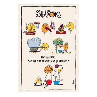 Torchons - Torchon Shadoks en cuisine Ecru 48 x 72 - MAISON VIVARAISE - SDE VIVARAISE WINKLER