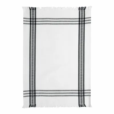 Dish towels - Recycled Tea Towel Cruz Noir 50 X 70 - MAISON VIVARAISE - SDE VIVARAISE WINKLER
