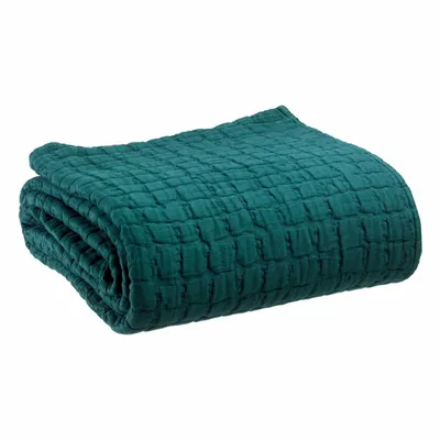 Bed linens - Swami Bed Throw Pétrole 180 X 260 - MAISON VIVARAISE - SDE VIVARAISE WINKLER