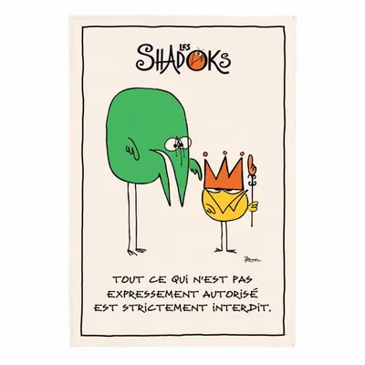 Torchons - Torchon Shadoks Les interdits Ecru 48 x 72 - MAISON VIVARAISE - SDE VIVARAISE WINKLER