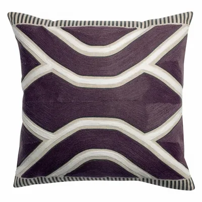 Coussins - Coussin Johan brodé Raisin 45 x 45 - MAISON VIVARAISE - SDE VIVARAISE WINKLER