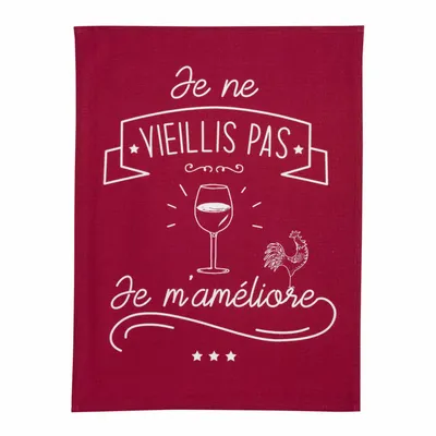 Dish towels - Kitchen Towel Je M'Ameliore Rouge 70 X 50 - MAISON VIVARAISE - SDE VIVARAISE WINKLER