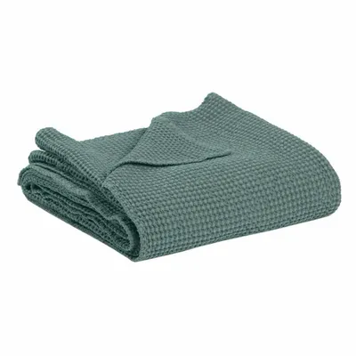 Plaids - Plaid recyclé Maia Vert de gris 140 x 200 - MAISON VIVARAISE - SDE VIVARAISE WINKLER