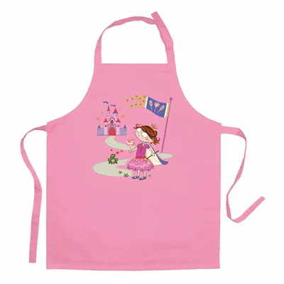 Tabliers de cuisine - Tablier de cuisine enfant Princesse et grenouille recyclé Rose 52 x 63 - MAISON VIVARAISE - SDE VIVARAISE WINKLER