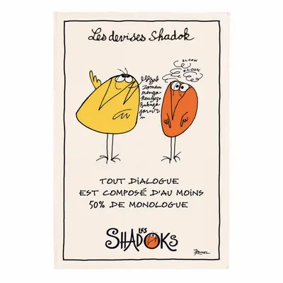 Torchons - Torchon Shadoks Dialogue Ecru 48 x 72 - MAISON VIVARAISE - SDE VIVARAISE WINKLER