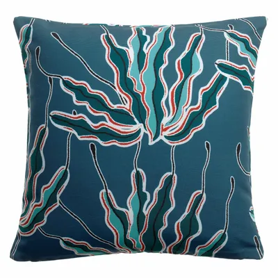 Coussins - Coussin imprimé Alga outdoor Indigo 45 x 45 - MAISON VIVARAISE - SDE VIVARAISE WINKLER