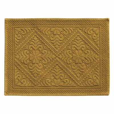 Autres linges de bain - Tapis de bain uni Enzo Safran 54 x 64 - MAISON VIVARAISE - SDE VIVARAISE WINKLER