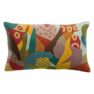 Cushions - Embroidered Cushion Izel Minéral 30 X 50 - MAISON VIVARAISE - SDE VIVARAISE WINKLER